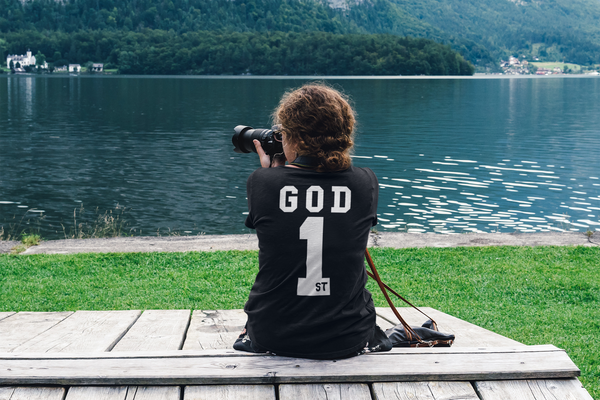 God 1st Jersey Style Tee(Solid Number Logo On Back Of Shirt)