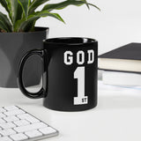 God 1st Black Glossy Mug