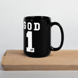 God 1st Black Glossy Mug