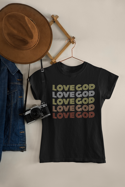 Love God Repeat Retro T-Shirt