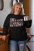 Love God Love Detroit Fancy Unisex Crewneck Sweatshirt