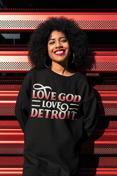 Love God Love Detroit Fancy Unisex Crewneck Sweatshirt