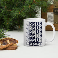 Power In The Name Of Jesus Mug-Navy/Gray Logo