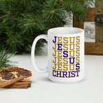 Power In The Name Of Jesus Mug-Gold/Purple Logo