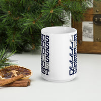 Power In The Name Of Jesus Mug-Navy/Gray Logo