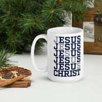 Power In The Name Of Jesus Mug-Navy/Gray Logo